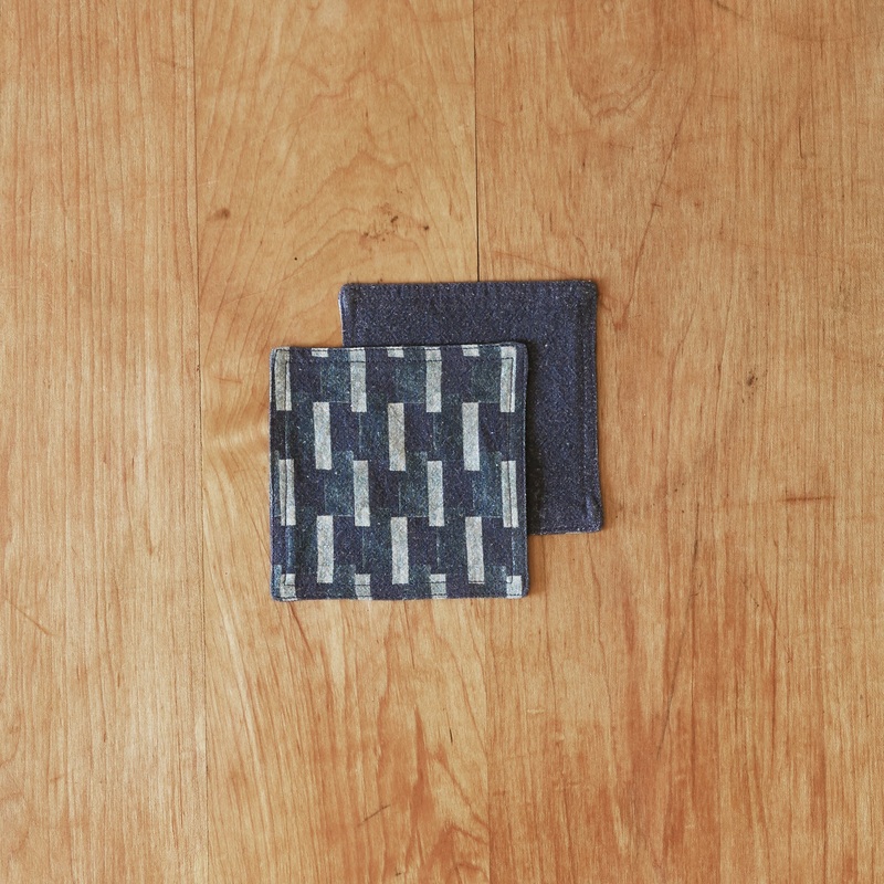 Isla coasters set of four in indigo