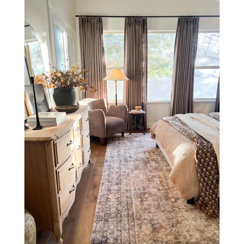 Liz Linen Herringbone Curtains & Drapes Pleated