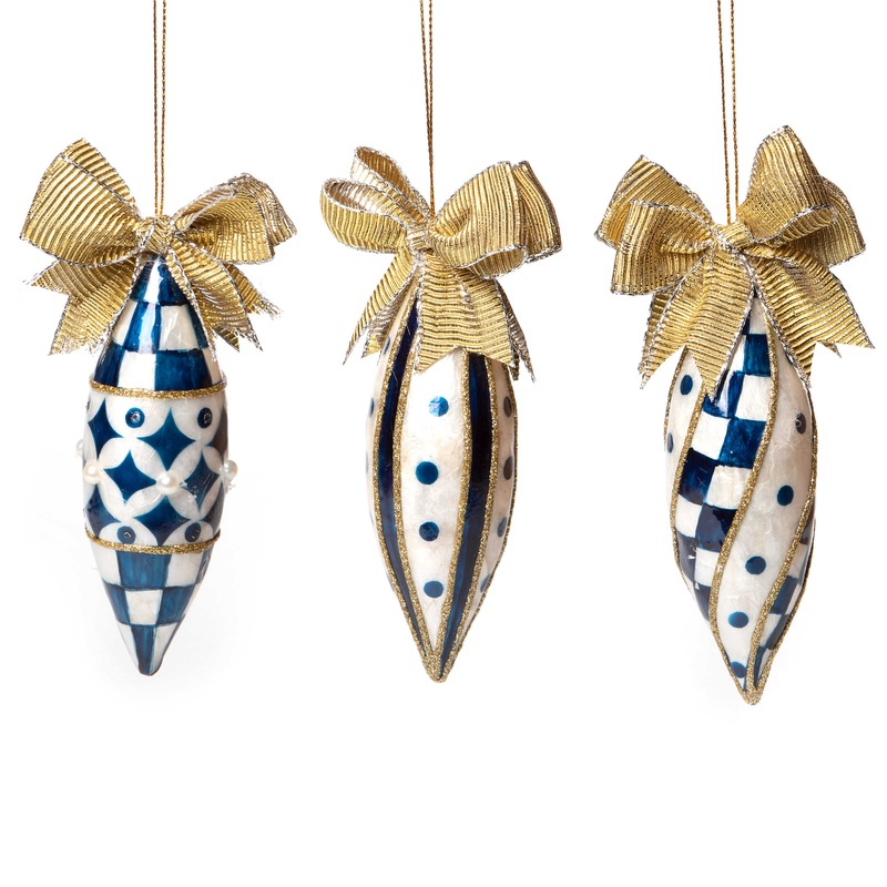 Royal Capiz Finial Ornaments – Set of 3