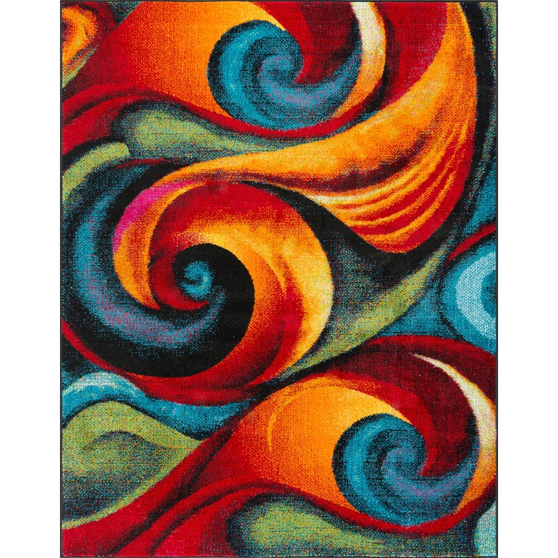 Tayse Abstract Area Rug SMP10-Susan Contemporary Cut Pile Indoor Polypropylene