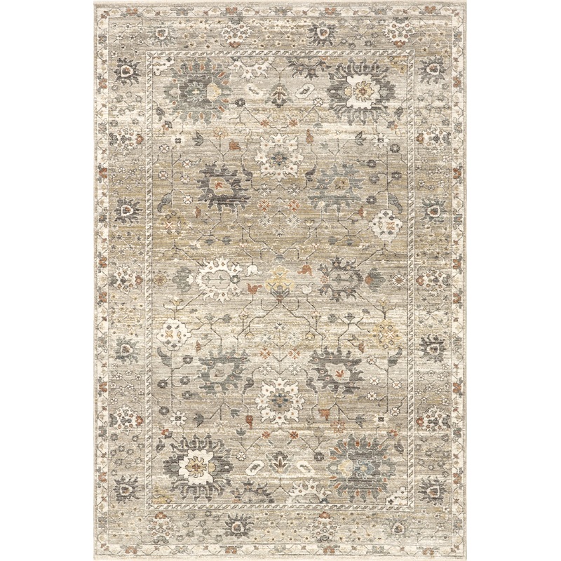 Arlene Lustered Botanical Rug | Grey