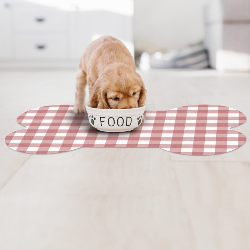 Betty Bone PetFlat | Gingham Red – Premium Vinyl Mat