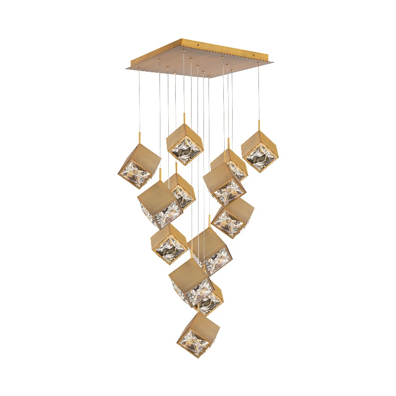dweLED PD-29313S Ice Cube Square 13-lt 24″ LED Pendant