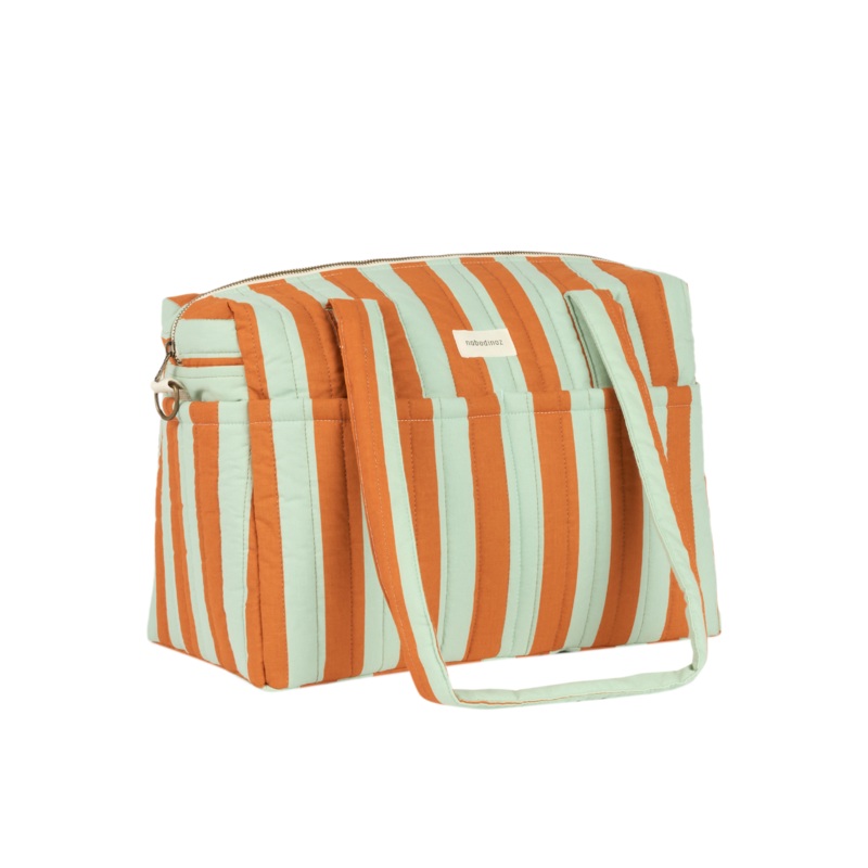 Stories Ltd Edition Stroller Bag Green Orange Stripes
