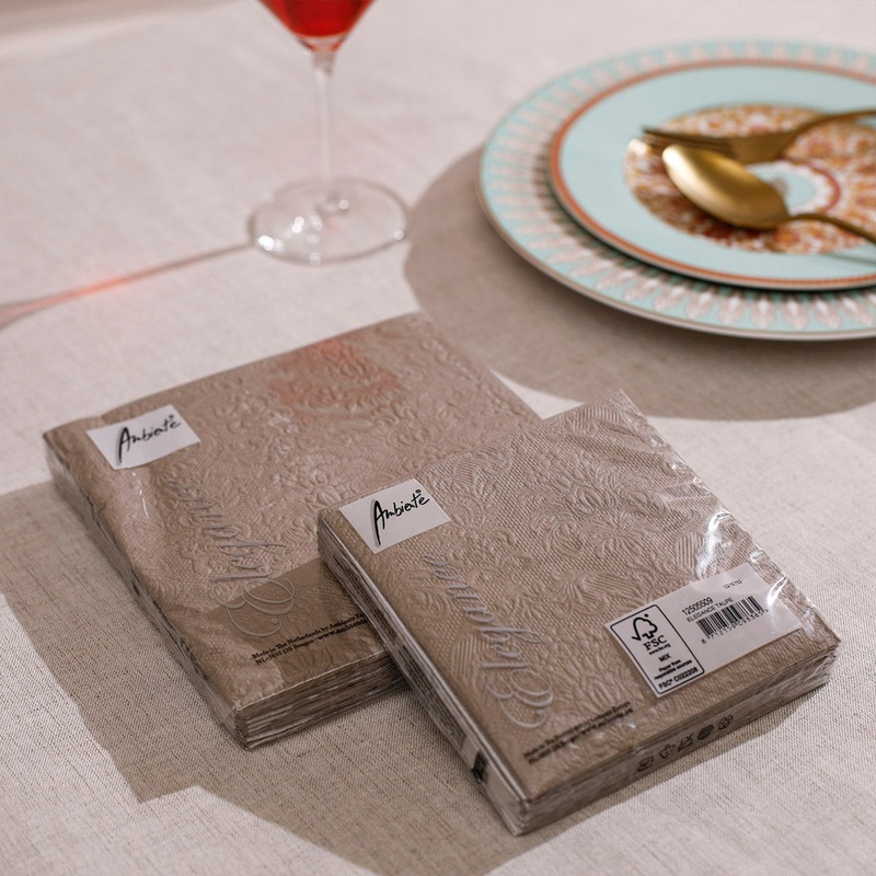Ambiente Napkin 33×33 CM Elegance Taupe Set of 15