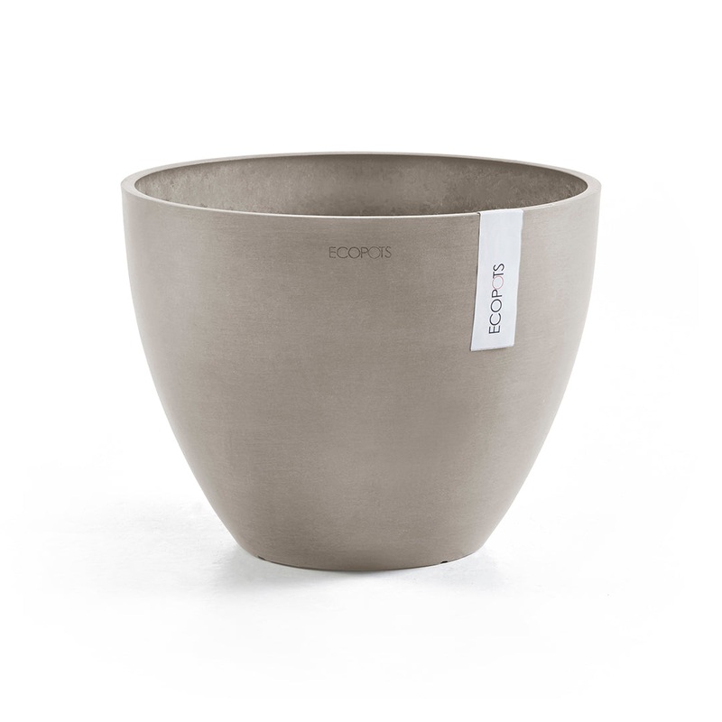 Ecopots Antwerp Durable Modern Round Indoor/Outdoor Recycled-Based Composite Flower Pot Planter