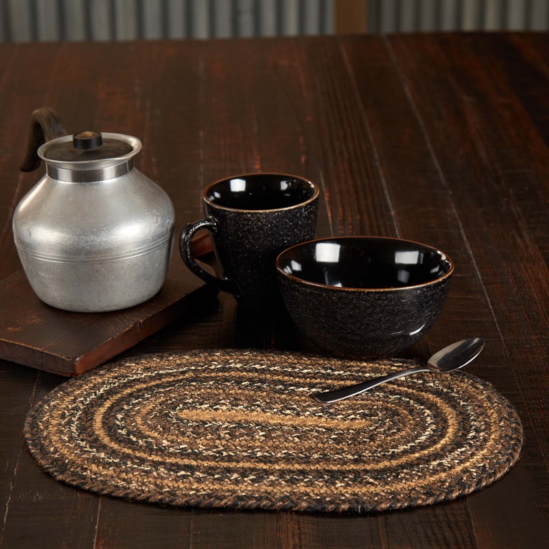 Espresso Jute Oval Placemat 10×15