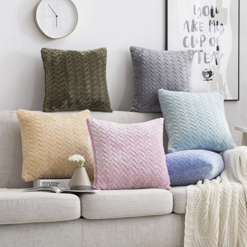 Flannel Sofa Cushion Cover Throw Pillow