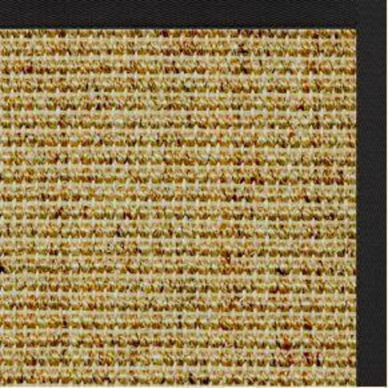 Spice Sisal Rug with Lava Black Cotton Border