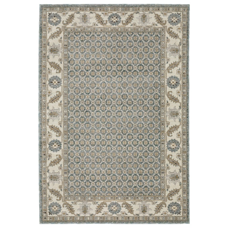 Andorra Blue Ivory Traditional Oriental Indoor Rug