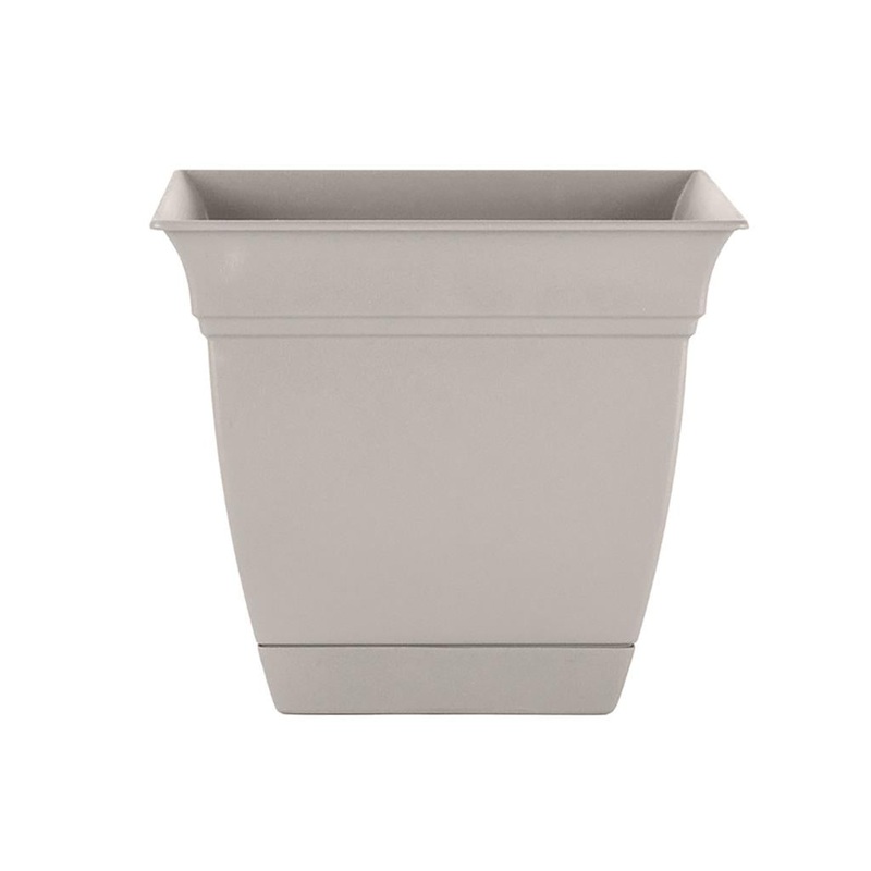 Eclipse Cottage Stone Square Planter with Saucer