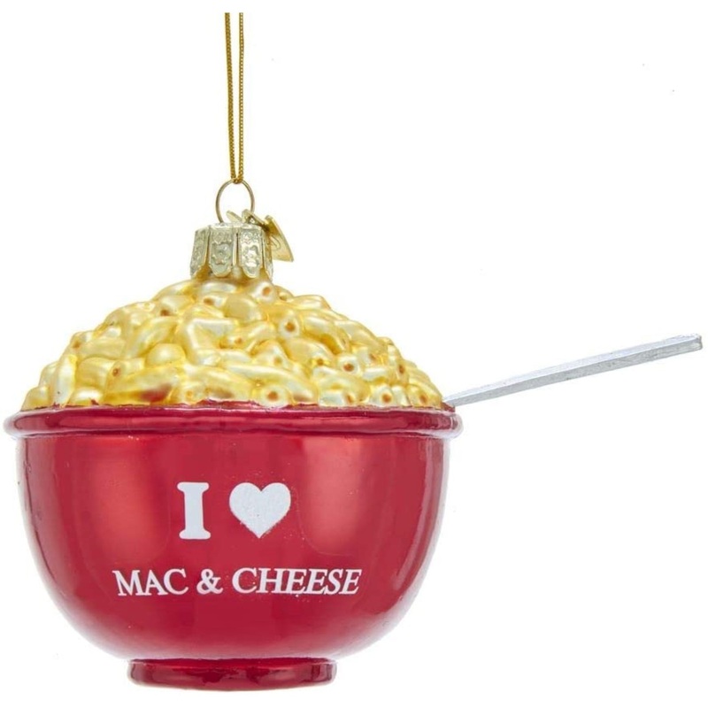 Kurt Adler Noble Gems “I Love Mac & Cheese” Glass Christmas Tree Ornament