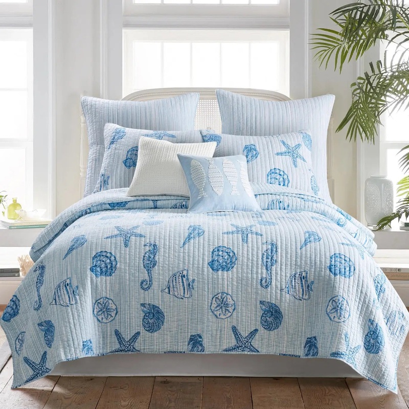 Complete 7PC Sandy Cove Coastal Bedding Ensemble