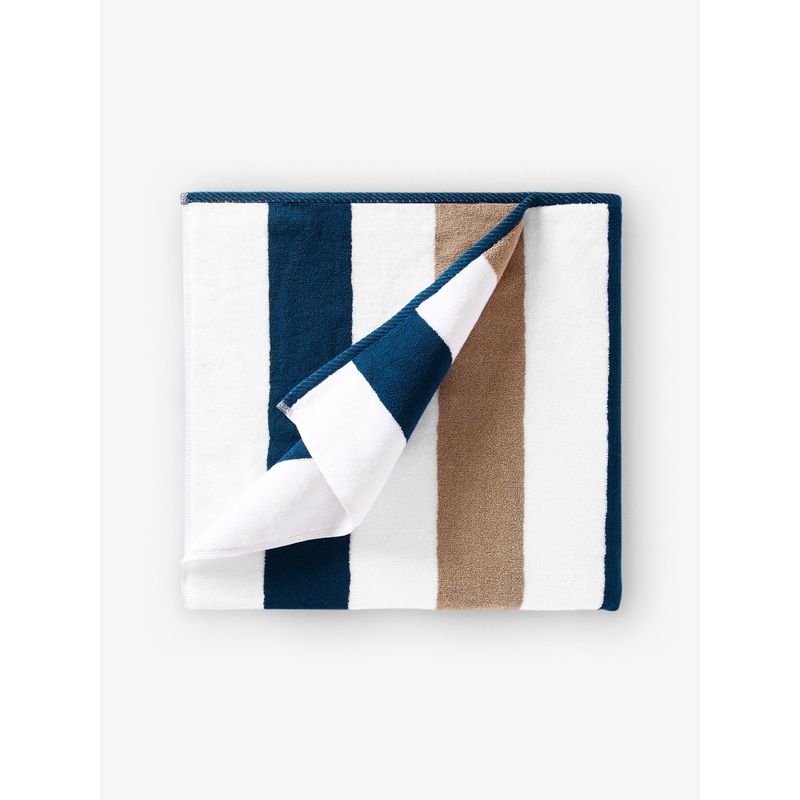 Ocean Blue & Almond Classic Cabana Beach Towel