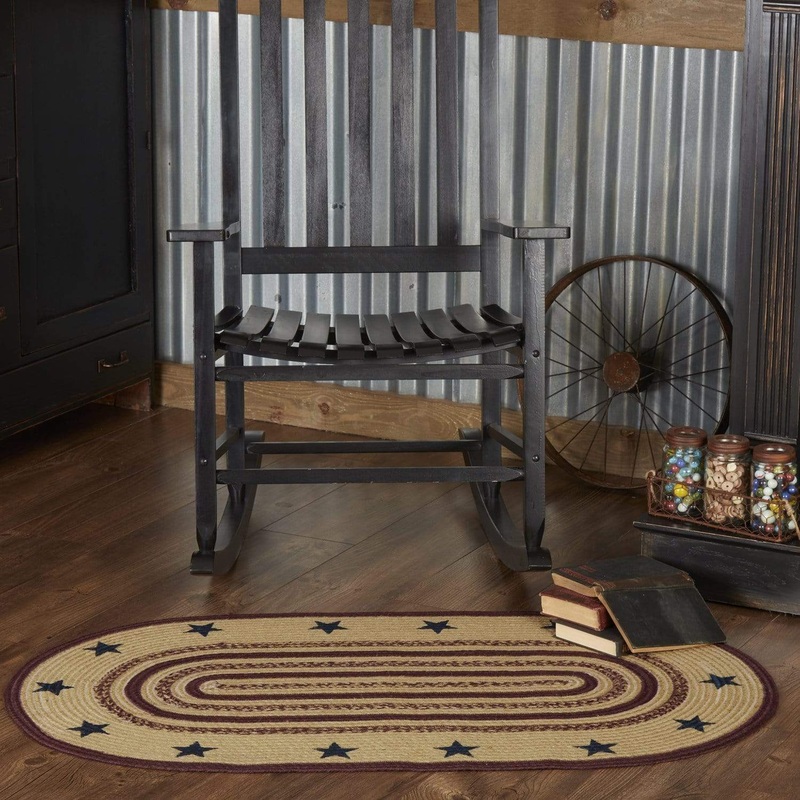 Potomac Jute Rug Oval Stencil Stars w/ Pad 27×48