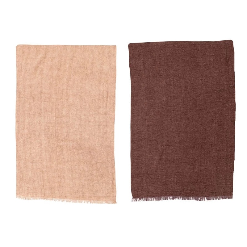 Putty & Aubergine Linen Tea Towels
