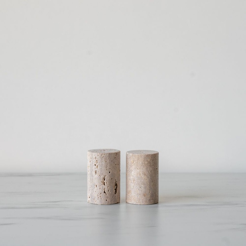 Travertine Salt & Pepper Shakers