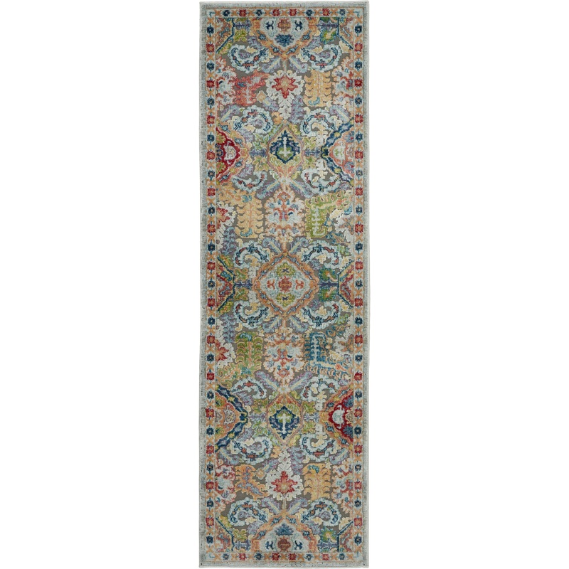 Nourison Ankara Global 2′ x 6′ Grey/Multicolor Bohemian Indoor Rug