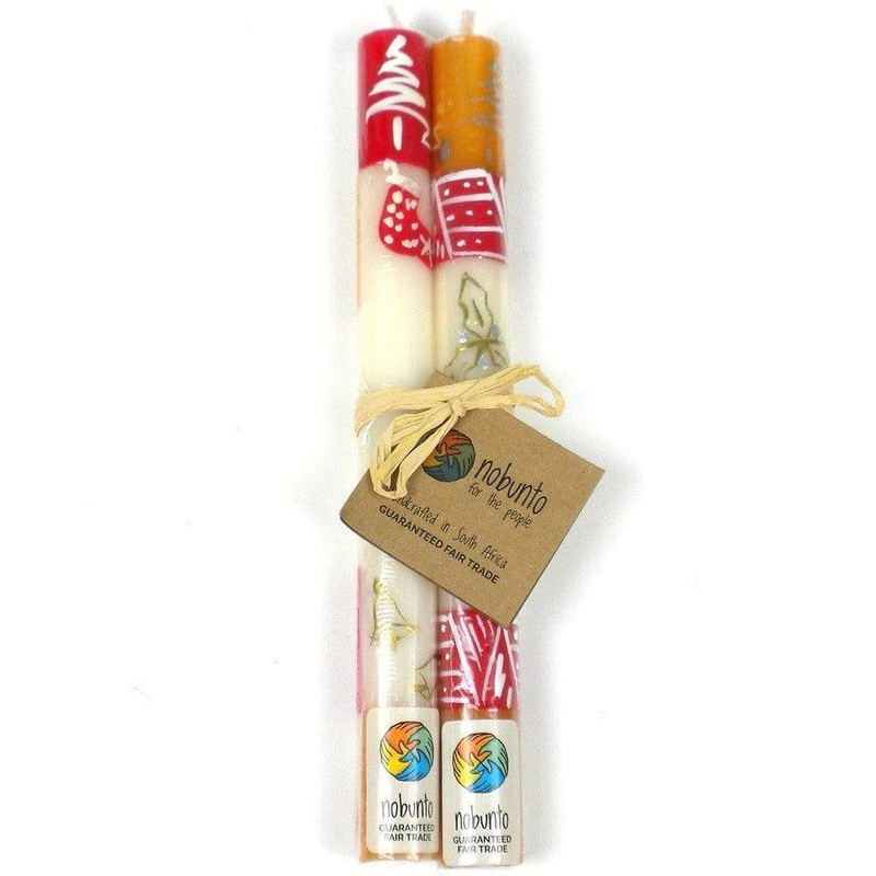 Tall Hand Painted Candles – Pair – Kimweta Design – Nobunto