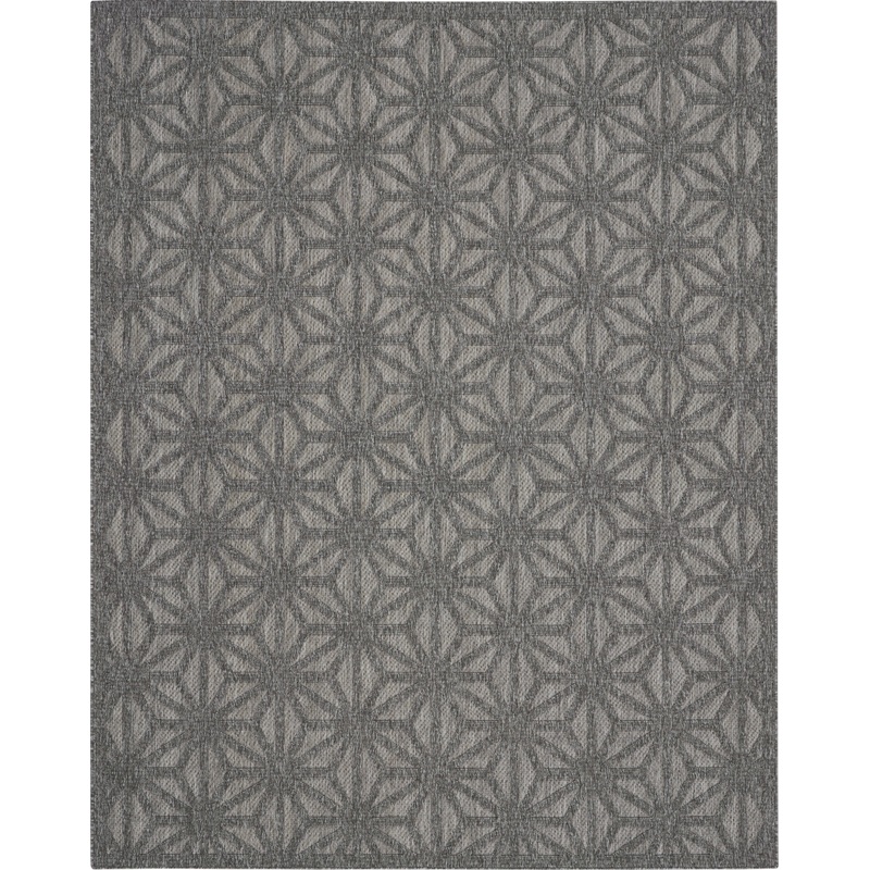 Nourison Cozumel 8’10” x 11’10” Dark Grey Modern Indoor/Outdoor Rug