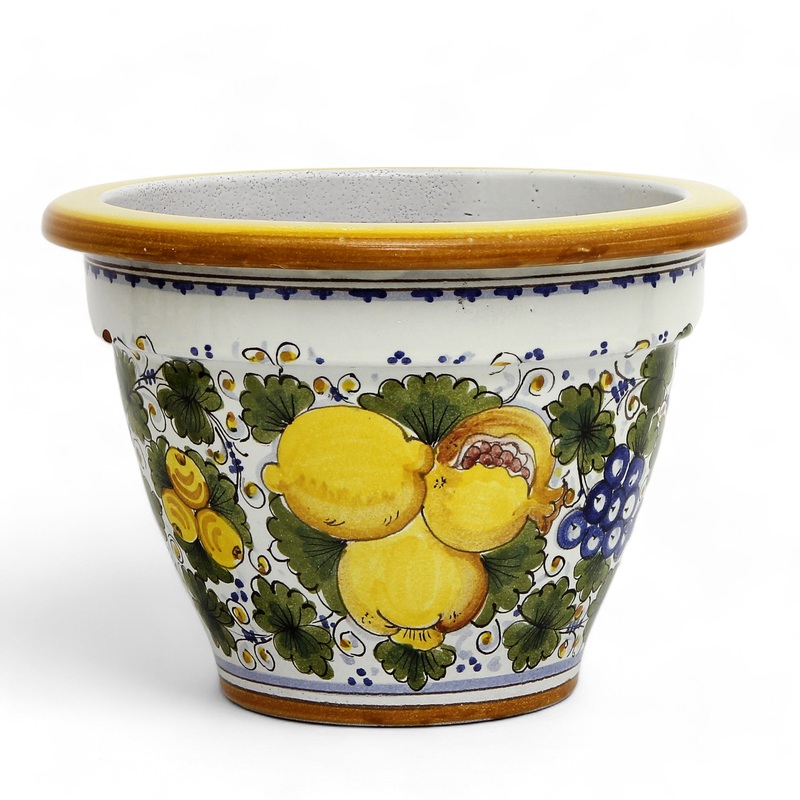 TOSCANA PLANTER: Round Tuscan planter/vase ‘Campana’ – Strong Terracotta indoor/outdoor freeze resistant – TUSCANIA Design