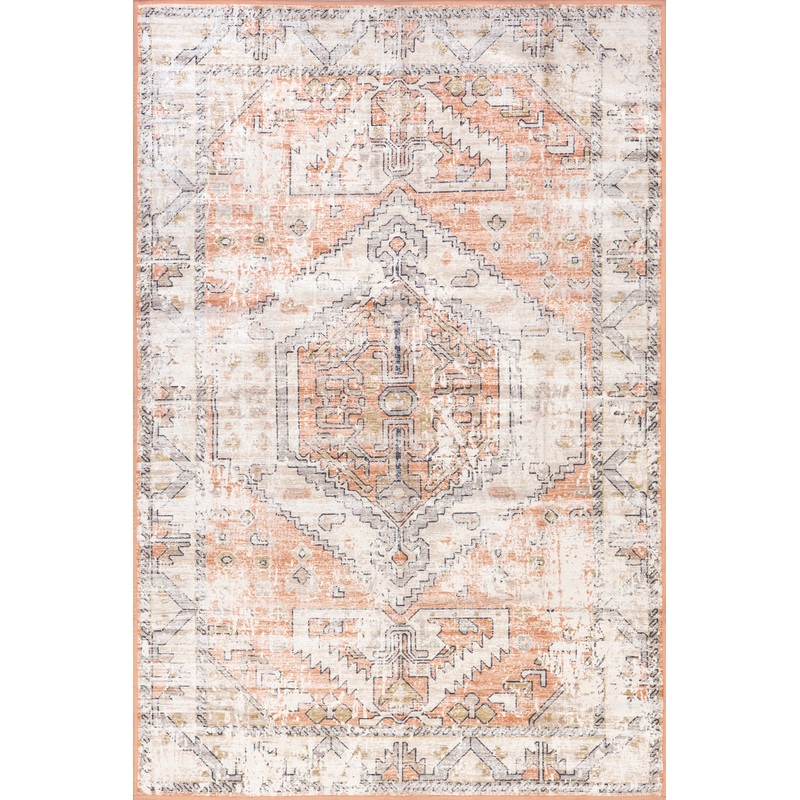 Aarti Medallion Washable Rug | Ivory