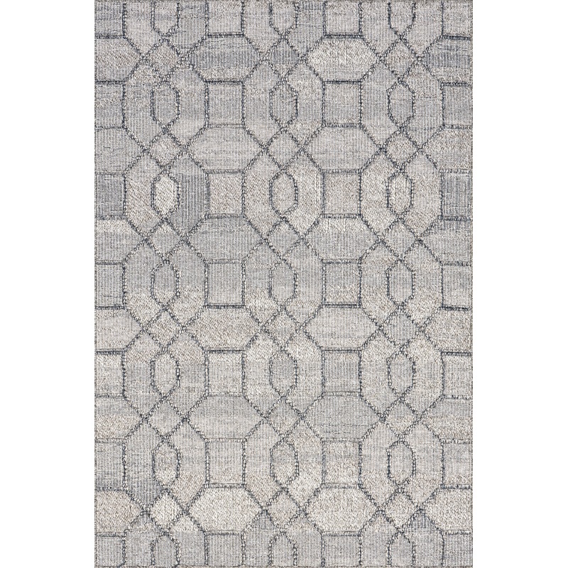 Aleah Honeycomb Indoor/Outdoor Rug | Light Grey