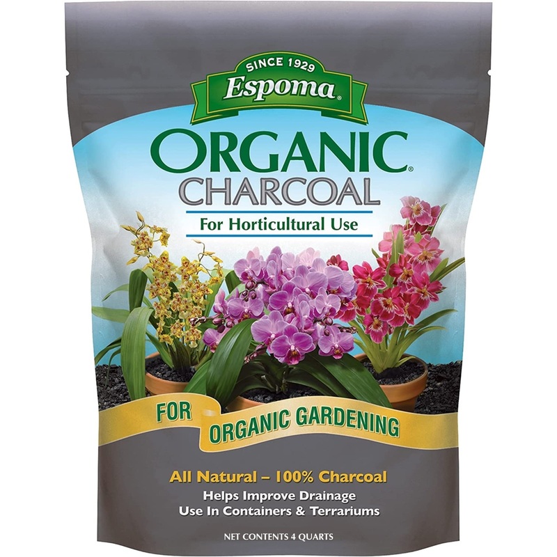 Espoma Organic Charcoal for Horticultural Use, All Natural Charcoal For Organic Gardening, Helps Improve Drainage in Containers and Terrariums, 4 Qt Bag