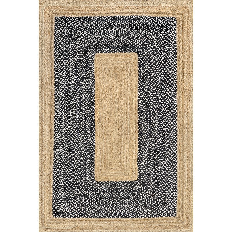 Jute and Cotton Token Rug | Black