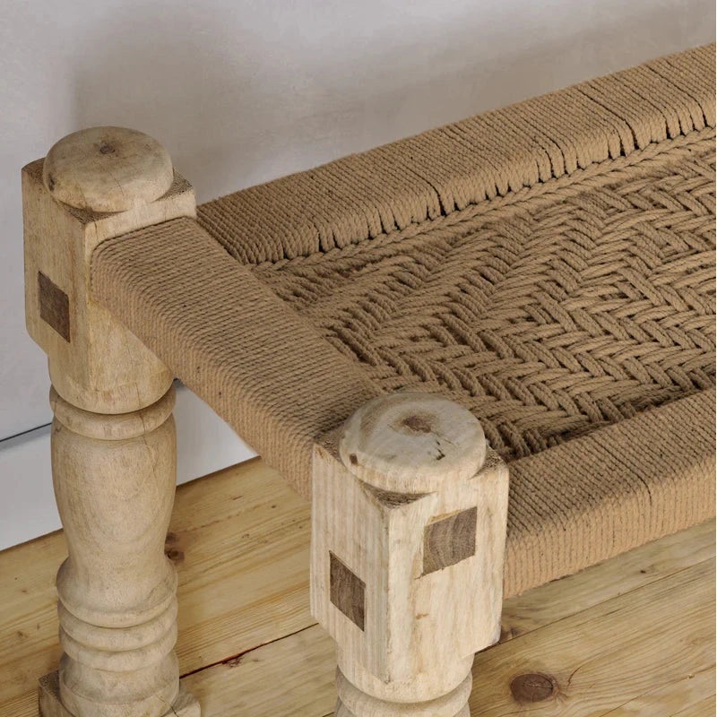 Kutumba Woven Indian Bench – Natural