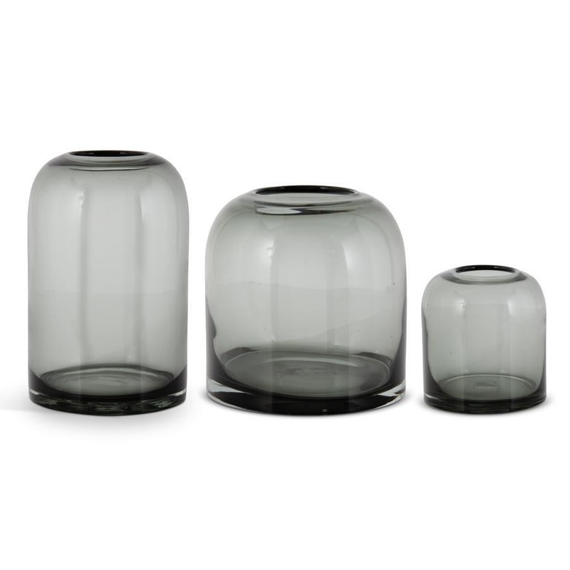 Transparent Glass Vase – Gray