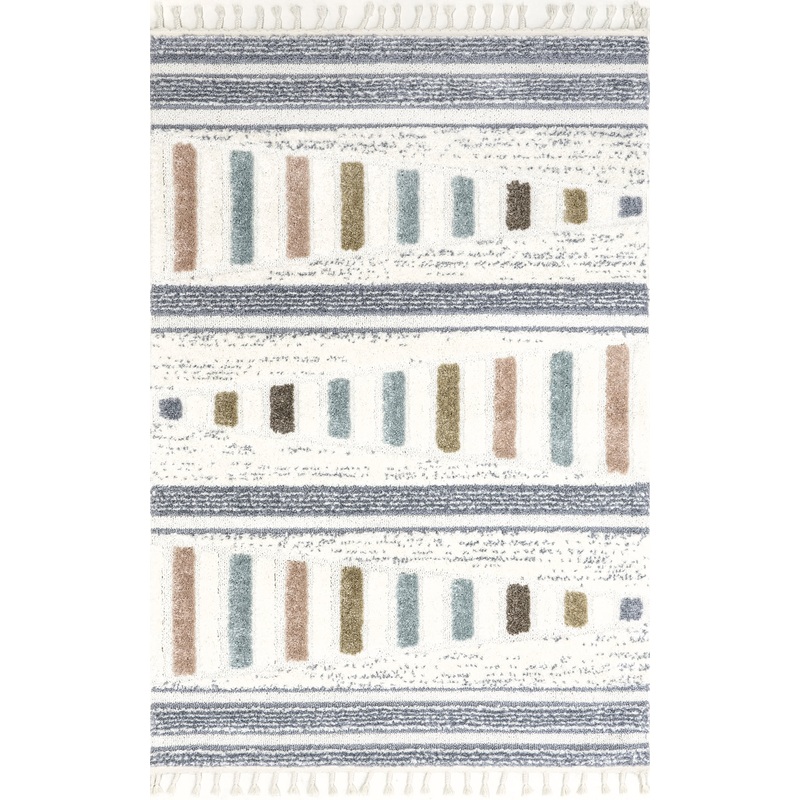 Cordelia Striped Bars Kids Rug | Beige
