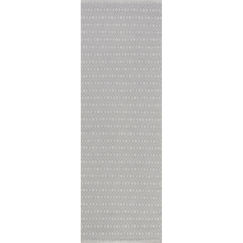 Optic Diamond Handwoven Cotton Rug | Grey