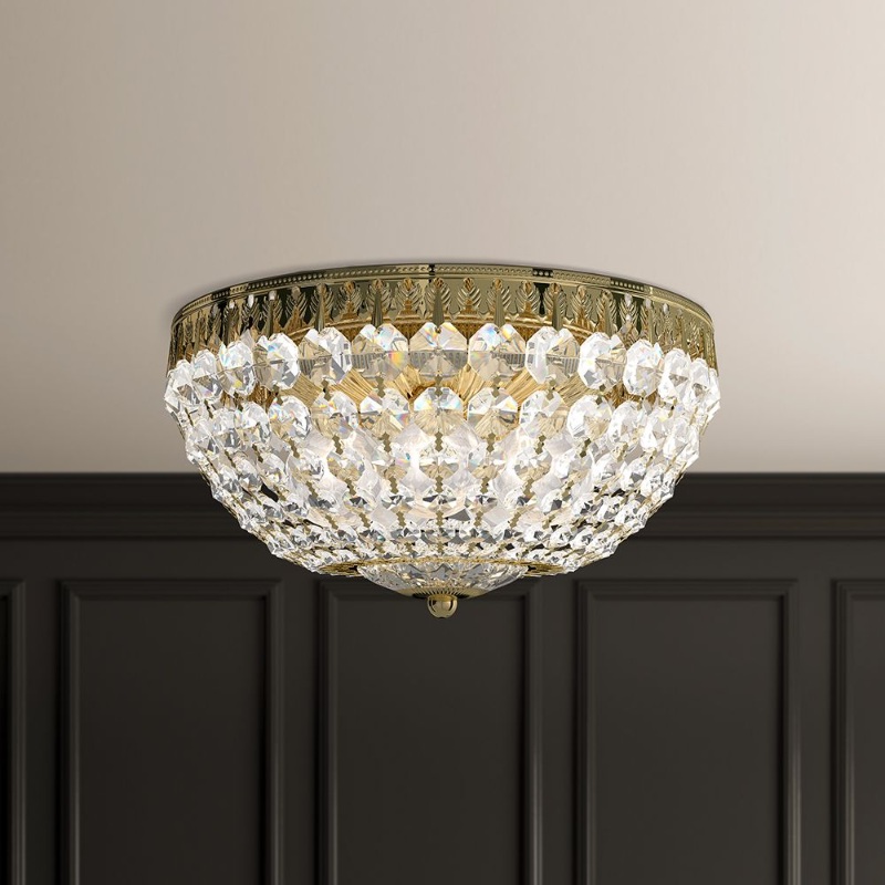 Schonbek 1562 Petit Crystal 5-lt 12″ Flush Mount