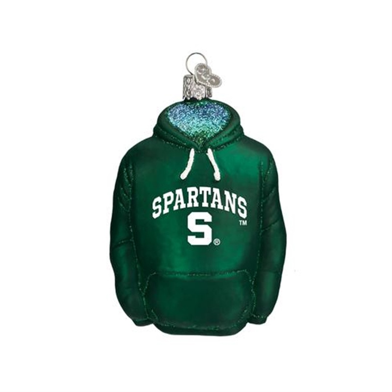 Old World Christmas Glass Blown Ornament Michigan State Hoodie, 4.5″