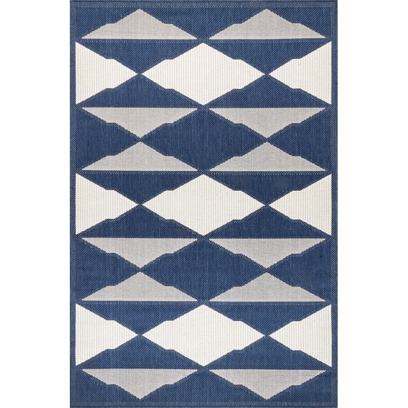 Ziggy Diamonds Indoor/Outdoor Rug | Navy