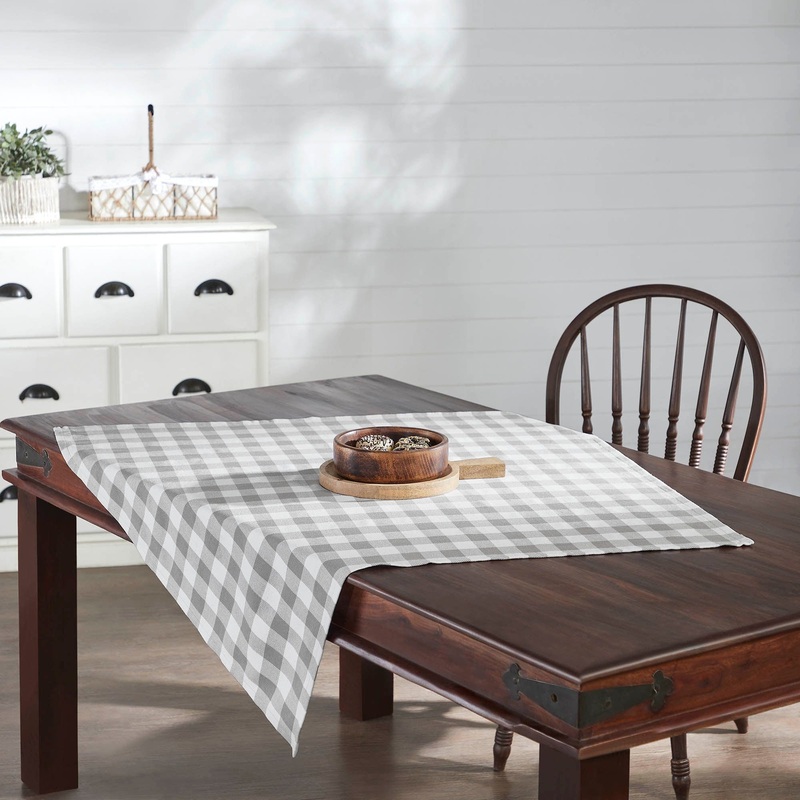Annie Buffalo Check Grey Table Topper 40×40