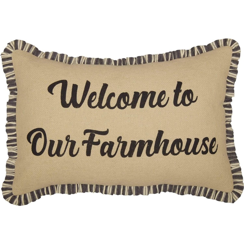 Ashmont Burlap Vintage Welcome to Our Farmhouse Pillow 14×22