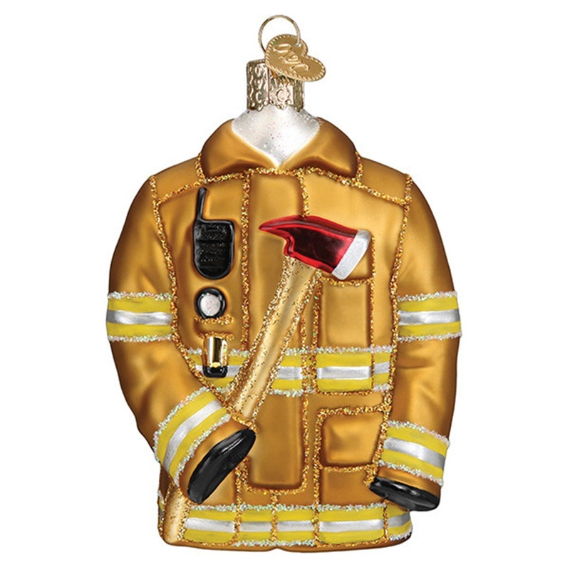 Old World Christmas Firefighter’s Coat Glassblown Ornament