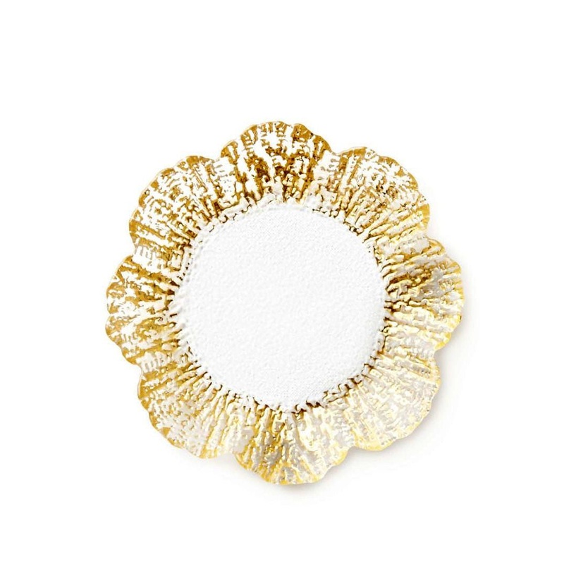 VIETRI: Rufolo Glass Gold Canape Plate