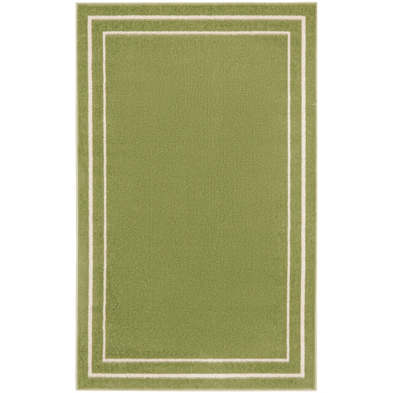 Nourison Essentials Green Ivory Contemporary Rug