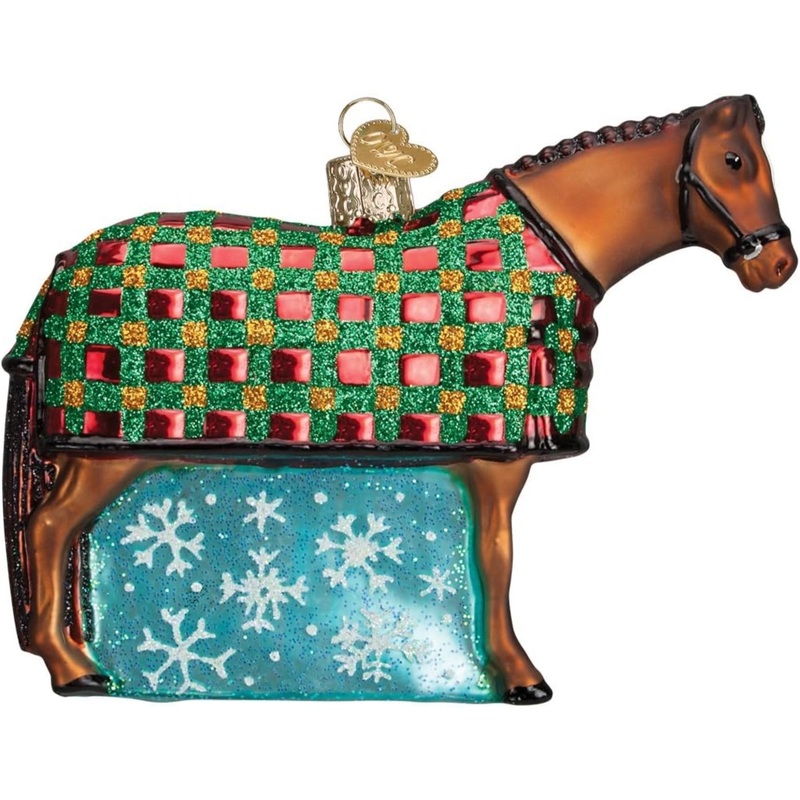 Old World Christmas Blown Glass Ornament for Christmas Tree, Snowflake Horse (with OWC Gift Box)