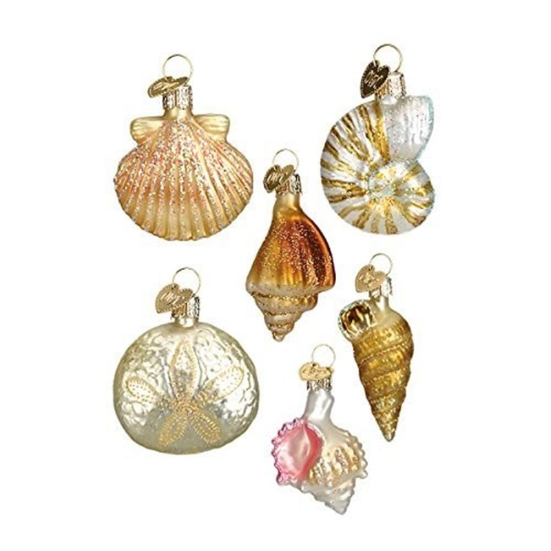 Old World Christmas Hanging Ornament – Assorted Sea Shell Set
