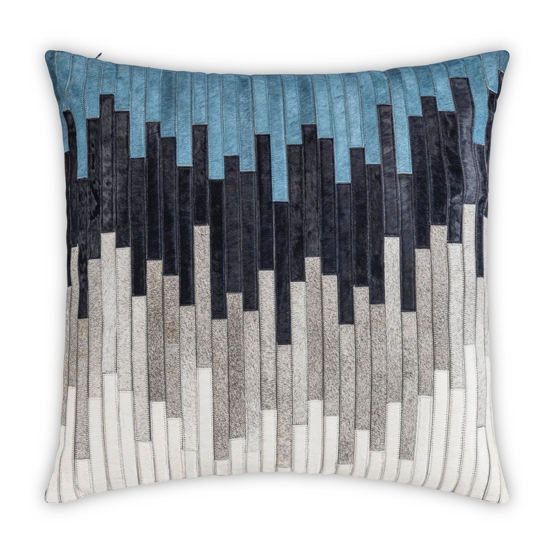 Amalfi Navy Hairon Hide Pillow