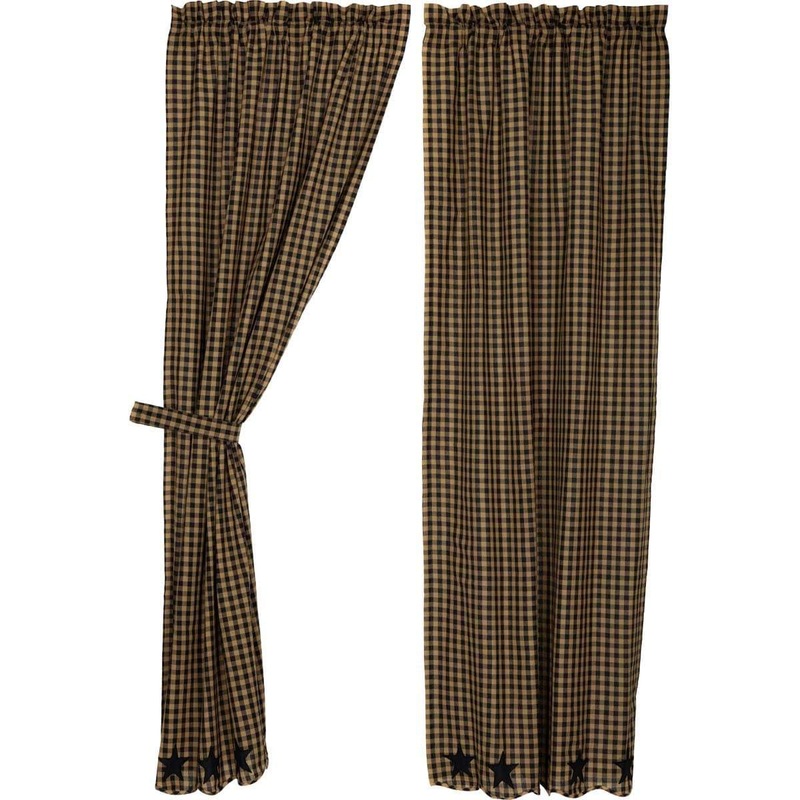 Black Star Scalloped Panel Set of 2 84×40