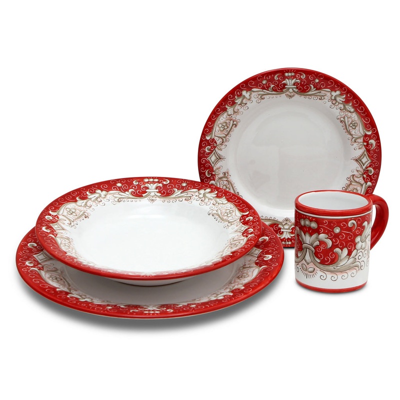DERUTA COLORI: 4 Pieces Place Setting Bundle – RED