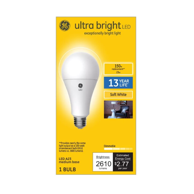 GE 150W A23 Ultra Bright LED Aline Light White