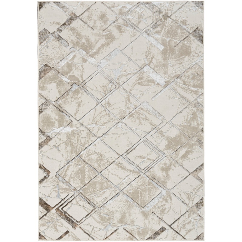 Nourison Glitz 5’3″ x 7’3″ Ivory/Grey Modern Indoor Rug