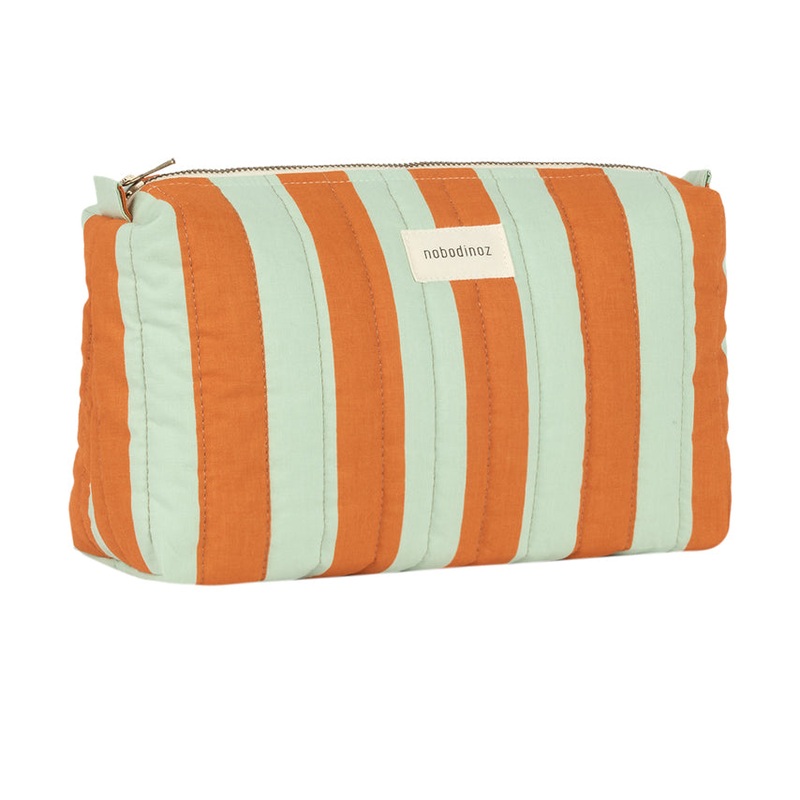 Stories Ltd Toiletry Case – Green Orange Stripes