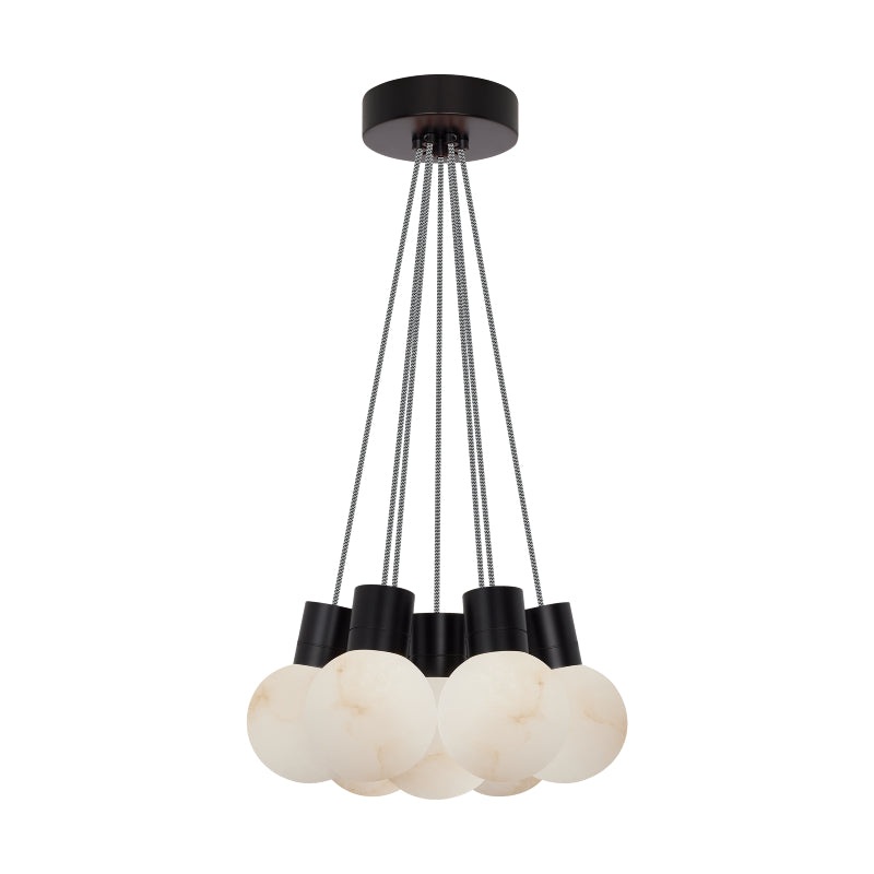 Visual Comfort SLCH543 Mina Alabaster 7-lt 14″ LED Chandelier